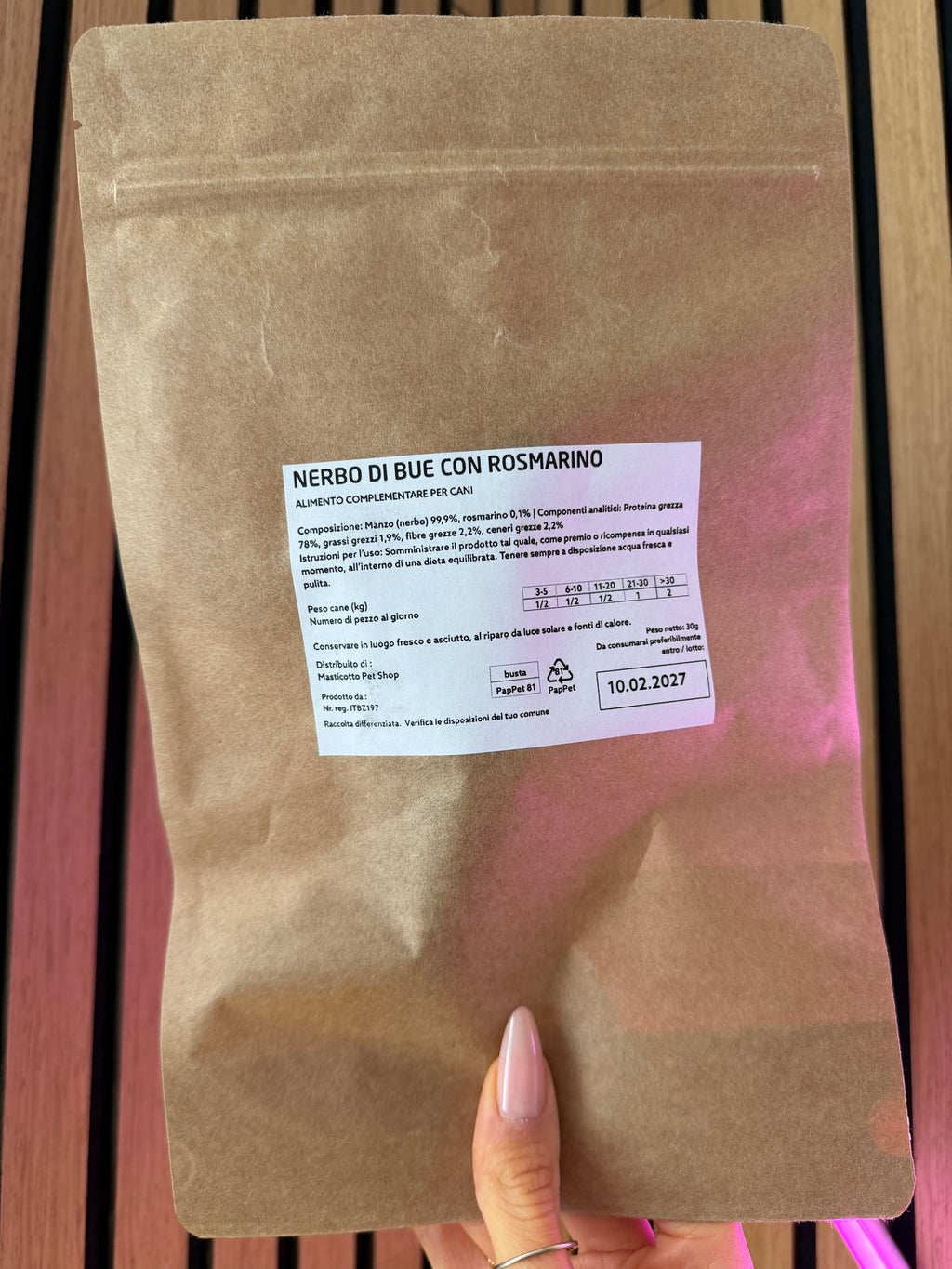 Mini snack (assaggio) nerbo di bue con rosmarino